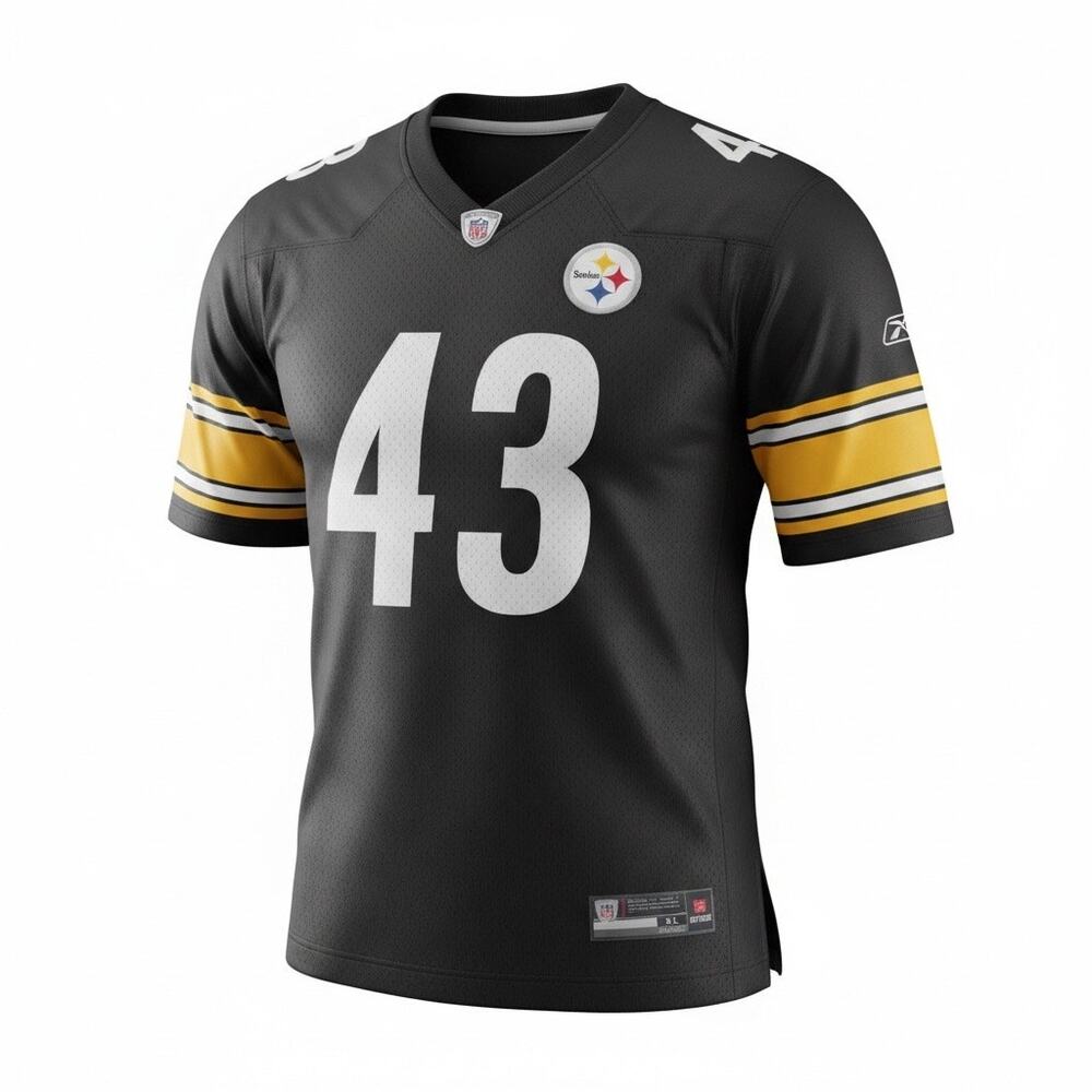 Vintage Troy Polamalu #43 Pittsburgh Steelers On Field Reebok Jersey YXL A135